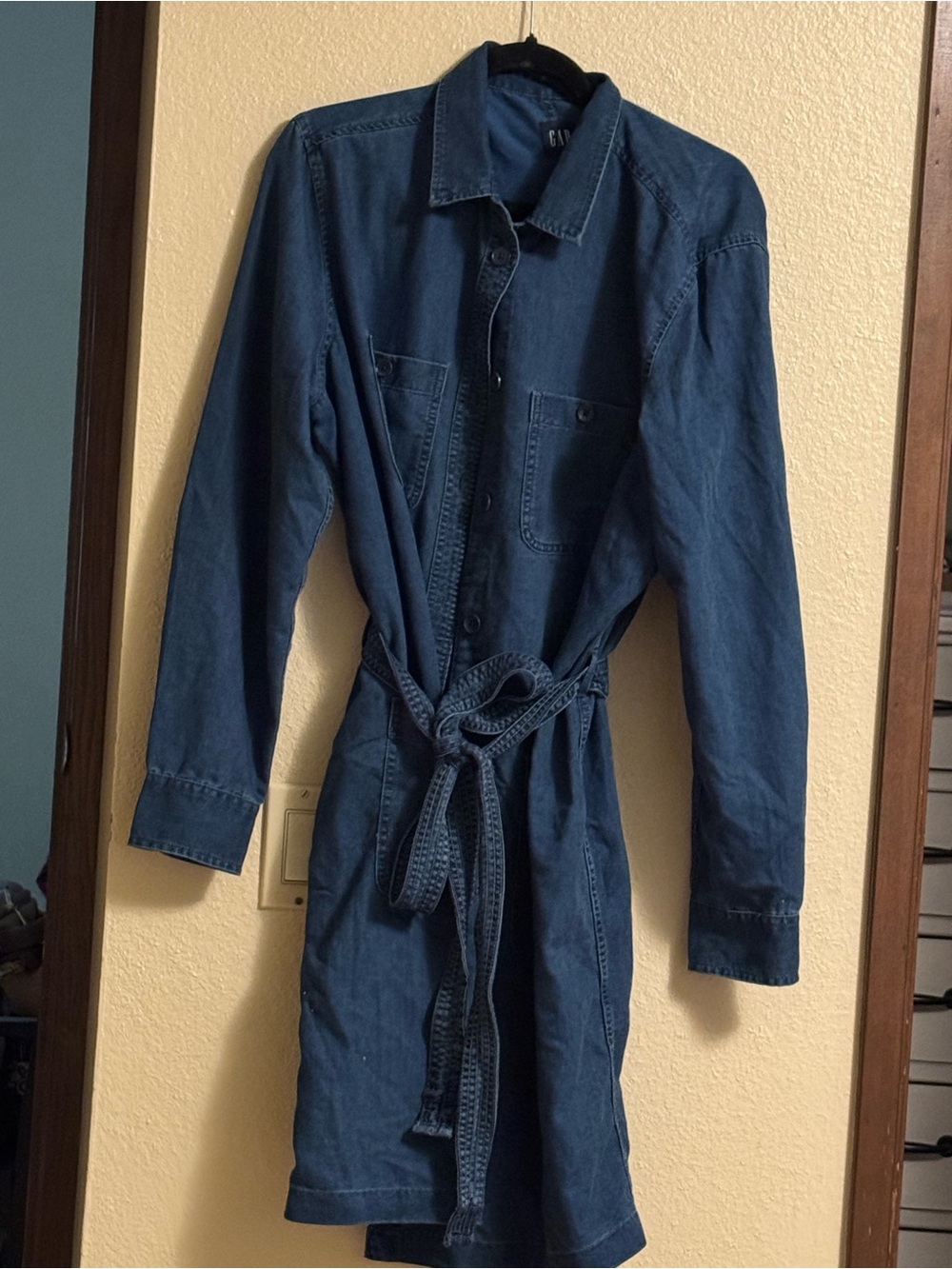 GAP Indigo Denim Shirt Dress with Waist Tie